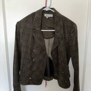 Dawn Joy Olive Plaid Blazer